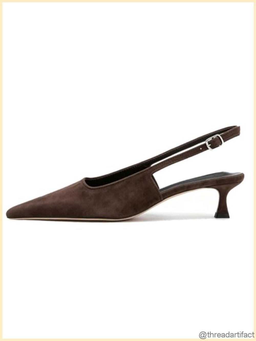 Women's Slingback Kitten Heels Pointed Toe Low Heel Buckle Pumps